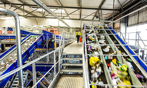 Waste sorting center